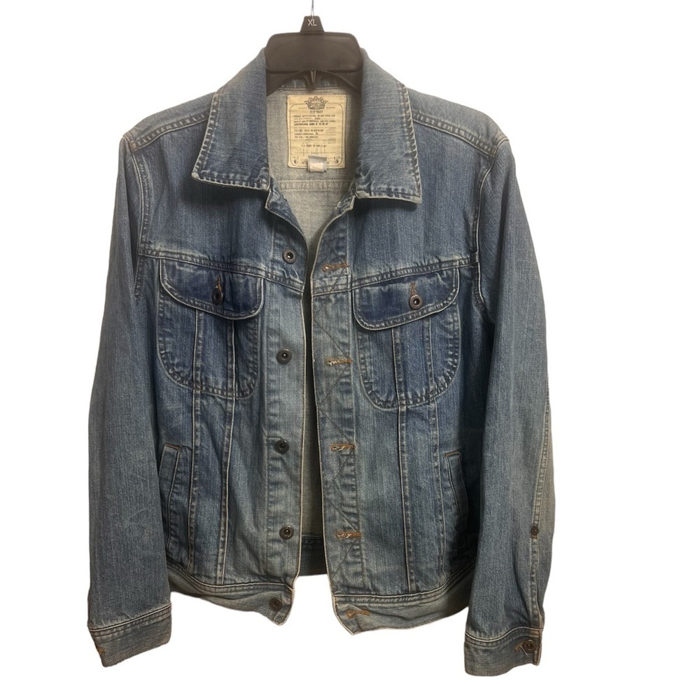 Old Navy Blue Medium Wash Denim Trucker Classic Jean Jacket Size Small Vintage